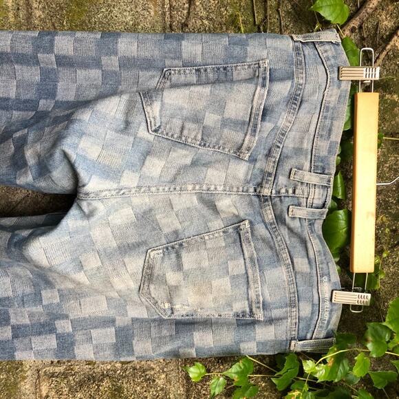 Current Elliott Jeans Checkered Faux Patchwork Denim Fling Boyfriend Loose 29 - Picture 6 of 8
